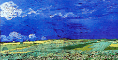Campo di grano sotto un cielo nuvoloso - V. Van Gogh